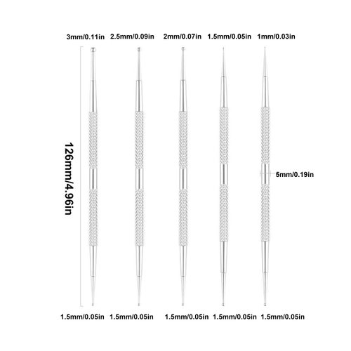 5PCS Dotting Pen Tool Nail Art Tools 2 Way Dotting Pen Tool Nail Nail Art Tip Dot Paint Manicure kit Nail Art Tools Dotting Tools Dotting Tools for Nail Art