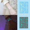 HAIIDOAK Temporary Tattoos - 9 Sheets Glow in the Dark Tattoos for Face, Choker, Leg and Collar Decoration Rave Festival Accessories (Style A)