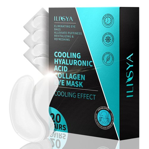 ROUSE Under Eye Patches (20 Pairs), Collagen Hyaluronic Acid Cooling Eye Mask Anti-Wrinkle Eye Gel Treatment Masks Eye Bags Puffiness Fine Lines Removal Eye Care