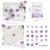Mini Scrapbooks Laptop Stickers, Doraking Boxed Purple Flowers Decorative Stickers for Scrapbooking Suitcase Junk Journaling Planners Laptops Phone Case Crafts