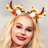 BARTOSI Light Up Christmas Reindeer Antlers Headbands Reindeer Antler Headband Deer Antler Hair Band Cute Hair Hoop Deer Ears Holiday Costume Headpiece Hair Accessories for Christmas Party