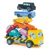 Tender Leaf Toys - Stacking Cars - 7 Wooden Stacking Toy Cars and a Wheeled Truck for Toddler Boys and Girls - Boost Fine Motor Skills and Hand-Eye Coordination - Great Gift for Car Lovers - Age 18m+
