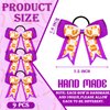 MTLEE 9 Pcs 7.5 Inch Purple Softball Ribbon Hair Bows Cheer Hair Bows Elastic Scrunchies Hair Bands Cheerleader Bows Volleyball Sports Ball Ponytail Holder Sport Hair Accessories for Girl Player
