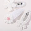 10 Pcs Girls Fabric Wrapped Hair Clips Flower Snap Barrettes White Daisy Hair Pins Hairpins Cute Toddler Hair Barrettes Clips Hair Accessories for Kids Children