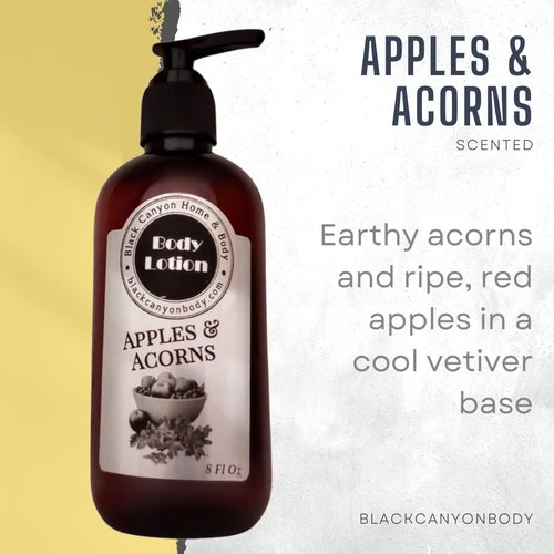 Black Canyon Apples & Acorns Scented Luxury Body Lotion with Lanolin and Jojoba Oil, 8 Oz