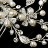 Nadine Freshwater Pearl & Rhinestone Floral Hair Comb Wedding Bridal Special Occasion