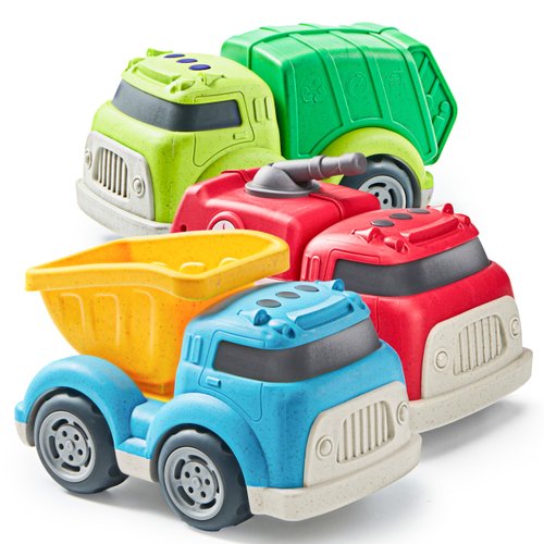 JOYIN 3 Pack 6.7" Big Trucks for Toddlers Includes Garbage Truck, Dump Truck and Fire Truck, Truck Car Toys Gift for Boys Kids, Easter Christmas Birthday Gifts for Boys Girls