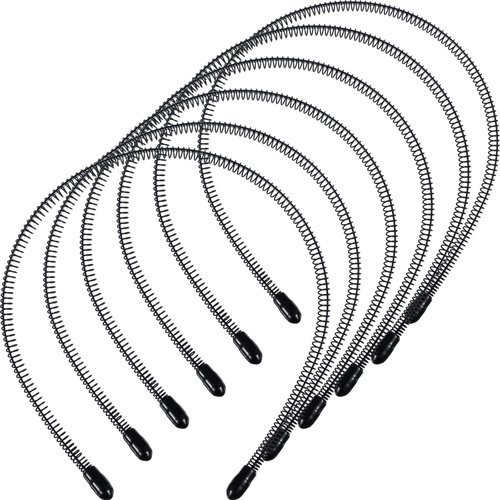 WILLBOND 6 Pieces Unisex Hair Band Men Metal Headband Small Spring Black Hair Hoop Nonslip Slicked Back Headband for Men Women Sports Headwear Hair Accessories