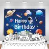 LDWLYW Space Birthday Backdrop Outer Space Happy Birthday Banner Backdrop for Boys Kids Planet Astronaut Space Theme Photo Background Space Birthday Decorations Party Supplies 5x3ft