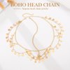 Aukmla Sequin Gold Head Chain Snake Headpiece Hair Chain Festival Costume Headband Hair Accessories for Women