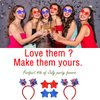 4 PCS Patriotic Party Accessories - Independence Day Headband, Star Sunglasses, Red White Blue Party Favors and Memorial Day Supplies