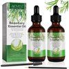 Rosemary Essential Oil(2pcs) for Hair Growth & Skin Care, Face, Dry Scalp Treatment, Serum for Hair Loss Treatment, Scalp Massager, Aromatherapy