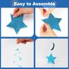 64pcs Birthday Party Decorations - Ceiling Foil Swirl Decorations Hanging Party Streamers Star For Man Boys Children Happy Birthday Graduation Wedding Anniversary (Blue)