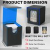 Jaffzora Card Deck Box for MTG Commander, Magnetic Card Display Case,TCG Card Storage Box, Holds 100 Double-Sleeved Cards, Black&Blue