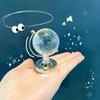 Mini World Globe Crystal Glass Clear Paperweight Desk Office Home Decor Wedding Favor Crafts Ornaments Gifts, Miniature Ball Sphere Display, Round Earth(Ball diameter 8.5cm)
