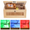 Cryfokt Dont Touch Useless Box Wooden USB Electronic Money Saving Box Funny Interactive Stress-Relief Toy Gift Desk Decoration for Home & Office Desk