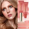 LSxia Liquid Blush Makeup Wand with Cushion Applicator For Cheeks Tint, Natural-looking, Glow Dewy Finish, Weightless Blendable Cream Stick, Long-wearing | #101 SEDUCTIVE-Nude Pink