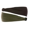 Hipsy Adjustable & Stretchy Basic Xflex Wide Headbands for Women Girls & Teens (Black & Olive Basic 2pk)