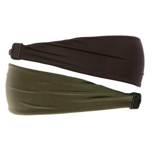 Hipsy Adjustable & Stretchy Basic Xflex Wide Headbands for Women Girls & Teens (Black & Olive Basic 2pk)