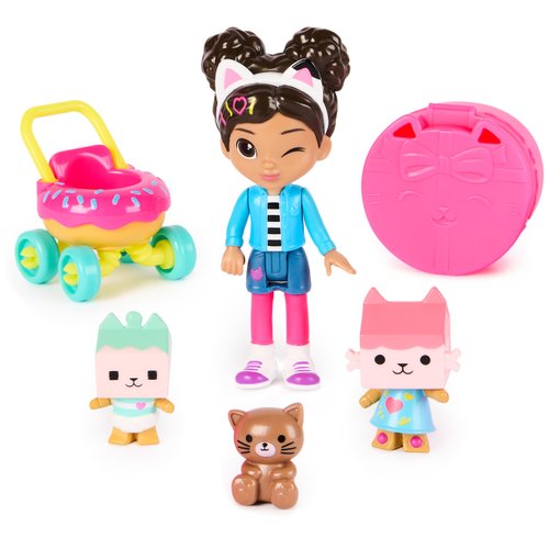 Gabby's Dollhouse, Kitty Care Figure Set with Gabby, Baby Box, Baby Benny Box, Surprise Toys & Dollhouse Accessories, Kids Toys for Girls & Boys 3+