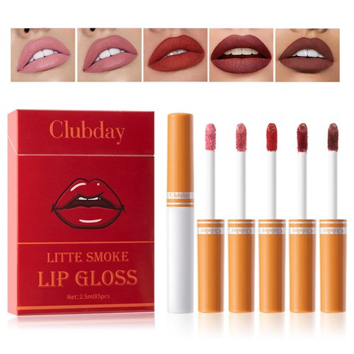 5 Colors Matte Non-Stick Cup Lip Gloss Makeup Set，Waterproof Nude Red Tint Lip Mud Girls Makep，Long Lasting Lipstick Korean Matte Lip Gloss Lips Stain Liquid Lipstick Gift Box Cosmetics Makeup