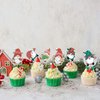 Gyufise 36Pcs Christmas Gnomes Cupcake Toppers Christmas Dwarf Santa Claus Snowflake Cupcake Picks Cake Decorations for Merry Christmas Theme Happy New Year Holiday Party Supplies