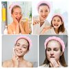 Ondder Pearl Pink Makeup Headband Spa Headband for Washing Face Sponge Face Wash Headband Soft Skin Care Headbands Hair Band Puffy Skincare Headband for Women Facial Make Up Hair Headband Head Bands