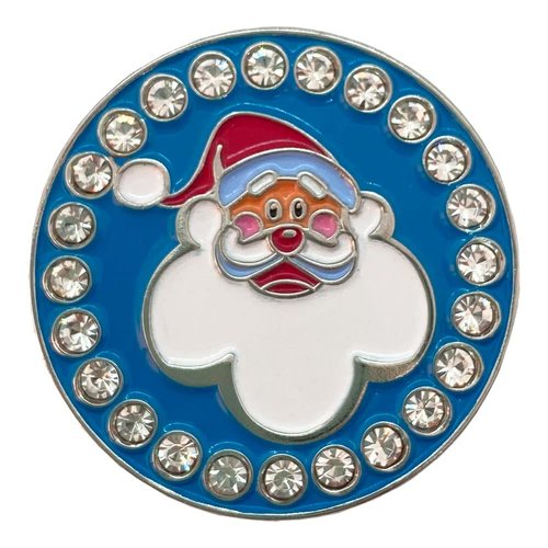 Giggle Golf Bling Golf Ball Marker with A Standard Magnetic Hat Clip | Great Gift for Women (Santa)