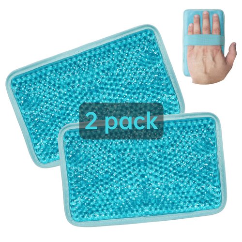 Gel Beads Ice Pack Ice Bag with Strap-Reusable Hot & Cold Pack Compress Therapy for Pain, Swelling,Injuries of Knee, Shoulder, Foot, Back, Ankle, Neck, Hip, Elbow,Wisdom Tooth (Blue-2Pack)