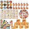 BOIKOKY 110Pcs Fox Birthday Decorations Fox Party Favors with Slap Bracelets Keychain Temporary Tattoo Stickers Badges Gift Bags for Kids Woodland Baby Shower Jungle Safari Party Supplies