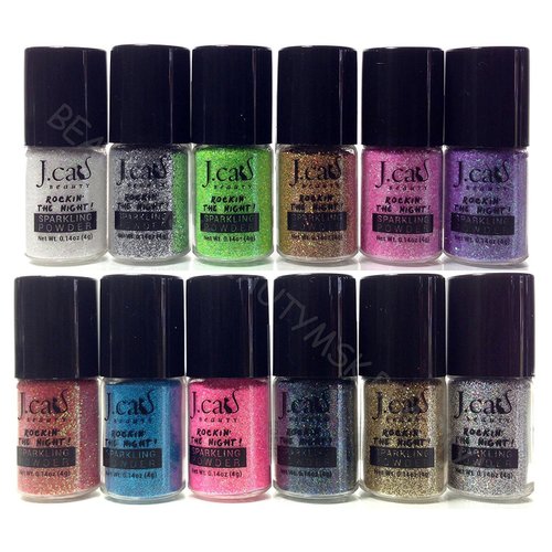 J.cat Beauty Mineral Base Loose Powder Sparkling/glitter Eye Shadow Pigment 12 Colors