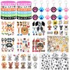 122Pcs Dog Party Favors Gift Set for Kids Dog Birthday Party Supplies Include 12 Dog DIY Face Stickers 12 Dog Bags 12 Keychains 12 Bracelets 50 Stickers for Puppy Party Favors