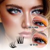Lash Clusters D Curl Diy Lash Extensions Cluster Lashes 10-16mm Length Eyelash Clusters Wispy Reusable Soft Natural Individual Lashes Cluster Thin Band For Makeup at Home by WLFRHD(Athena)