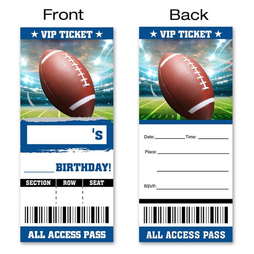 VAHATAN Football Birthday Party Invitations 20 Pack Football Ticket Invitations with Envelopes Invites Cards for Birthday Party