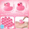 Chitidr 200 Pieces Mini Rubber Duck in Bulk Squeaky Rubber Ducks Bath Toys Tiny Float Bathtub Duckies Baby Shower Party Favor for Birthday Classroom Carnival Prizes Car Decor Supplies (Pink)