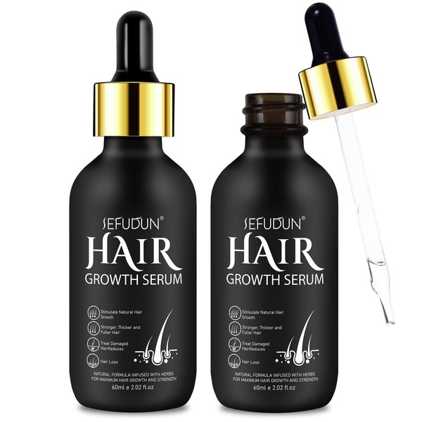 5% Minoxidil for Men and Women Hair Growth Oil - Thicker, Fuller Hair Treatment with Biotin, Topical Scalp Solution for Hair Loss & Thinning,2.02 oz