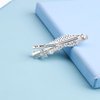 YienDoo Crystal Feather Hair Clip Barrette Silver Sparkling Rhinestone Feather Hairpin Barrette Non-Slip Elegant Duckbill Clip Bridal Barrettes Head Clip Wedding Headwear Accessories for Women Girls