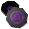 DND Dice Tray - Premium 8 Inch Dice Tray Dungeons and Dragons - Exquisitely Detailed Purple World Tree & Triquetra Design - Perfect RPG Dice Rolling Tray with D&D Dice Box Storage to Protect Dice