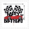 Crseniny Happy Birthday Cake Topper，Race Car Cake Topper, Birthday Sign Transportation Theme Party cake Decorations,Racing Car Checkered Flag Themed Kids Boy Girl Birthday Party Decoration supplies