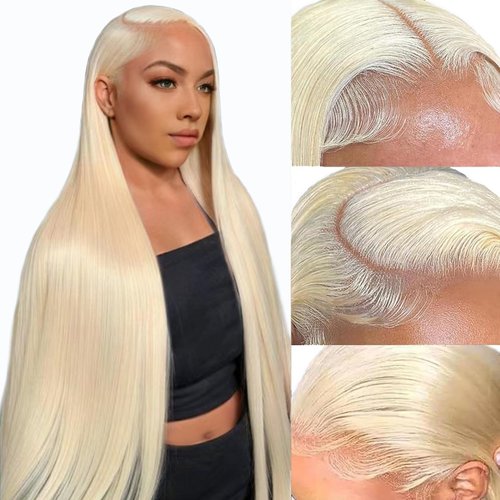 200 Density 613 Lace Front Wig Human Hair 30 Inch Blonde Wig Human Hair 13x4 Straight Lace Front Wigs Human Hair Blonde HD Transparent Lace Frontal Wigs for Women Pre Plucked with Baby Hair Glueless