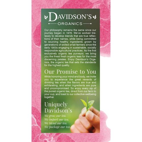 Davidson's Organics, Tulsi Hibiscus Flower, 25-count Tea Bags, Pack of 6