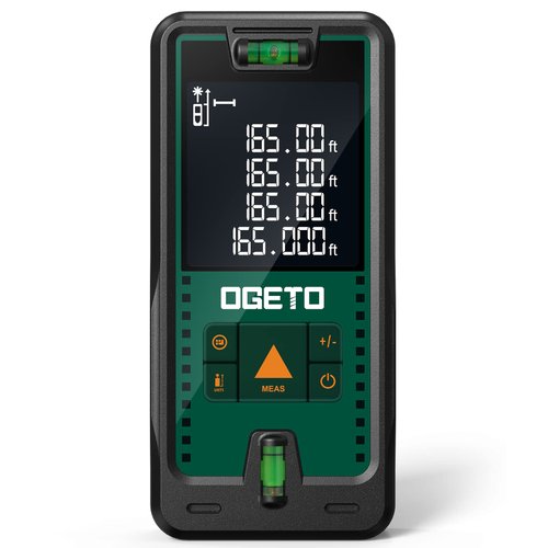 Laser Measure, Ogeto 165 Feet Digital Laser Distance Meter with 2 Bubble Levels,M/in/Ft Unit Swit...