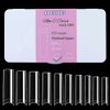 INENK Flattened No C Curve XXL Square Nail Tips, Clear Half Cover Tapered Square Straight Nail Tips Flat for Acrylic Nails Salons and DIY with a Box(10 Sizes 500PCS)
