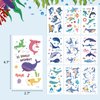 Baby Shark Temporary Shark Stickers Tattoos Face Body Tattoos Stickers Sea Animal Fish Under The Sea Ocean for Boys Girls Birthday Party Decorations 10 sheets