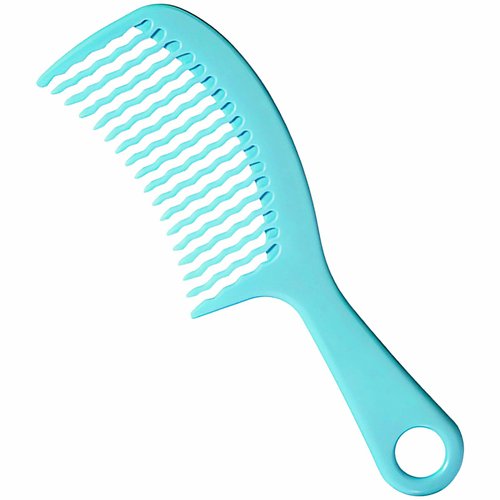 Wet Brush Detangling Comb, Unisex - 1 Count, Black, Wave Tooth Design, For Wet or Dry Hair, No Pulling or Tugging, Prevents Snagging & Breakage (Bule)
