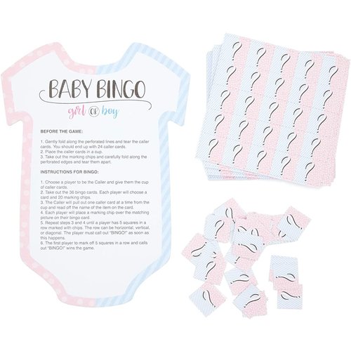 Gender Reveal Bingo Game Set, Party Supplies (38 Pieces)