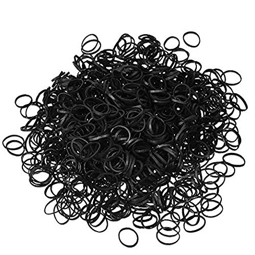 La Tartelette Elastic Bands Hair Rubber Bands Hair Ties Tpu Baby Girl's Kids Hair Holder Hair Tie Elastic Rubber Bands - 1000 Pcs (Black)