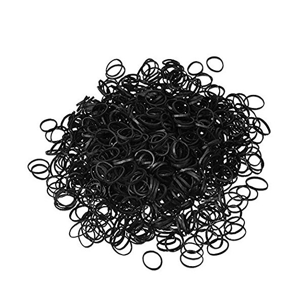 La Tartelette Elastic Bands Hair Rubber Bands Hair Ties Tpu Baby Girl's Kids Hair Holder Hair Tie Elastic Rubber Bands - 1000 Pcs (Black)
