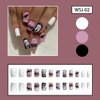 Halloween Press on Nails Medium Square Fake Nails with Glue Horror Ghost Face Glue on Nails Pink Acrylic Nails Blood Bat Skull Stick on Nails Full Cover Nail Tips False Nails for Women and Girls 24Pcs