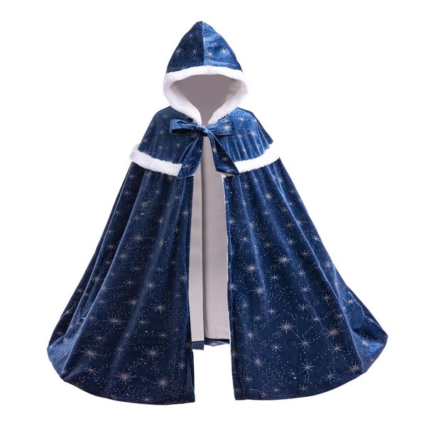 PURFEEL 2024 Girls Fleece Warm Hooded Cape Kids Princess Cape for Elsa 3-6Years